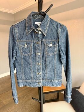 H&M HENNES JEAN JACKET DARK WASH DENIM WOMENS SIZE 8